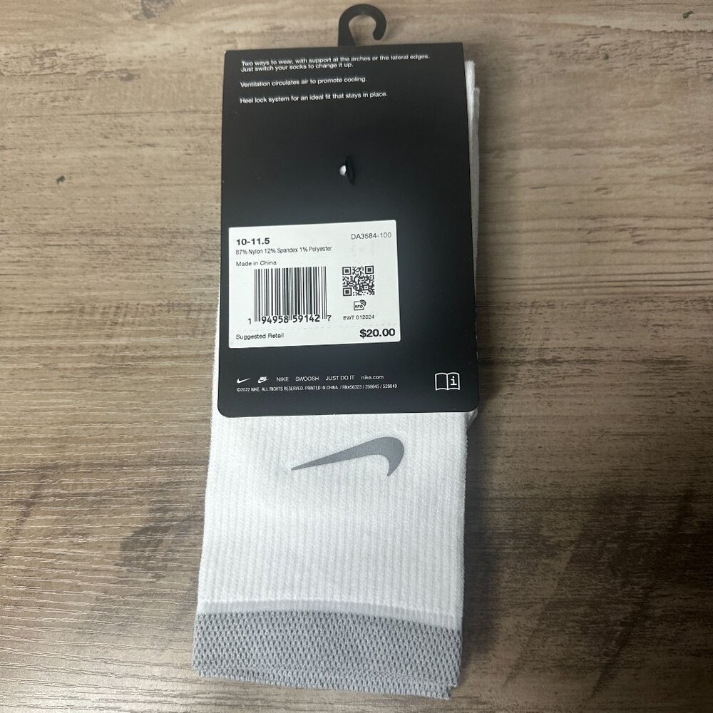 NWT Nike Unisex Spark Dri-FIT Running Crew Socks White Size Large (DA3584-100) - Picture 6 of 9